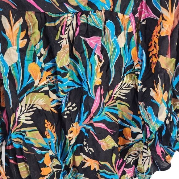 Terra & sky Women’s floral short flutter sleeves square neck top 3x - Picture 9 of 10